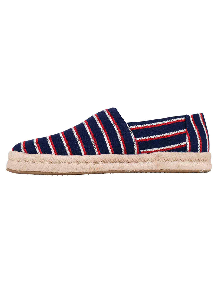 Spatarella Espadrillas Uomo In Tela Blu Con Suola In Corda
