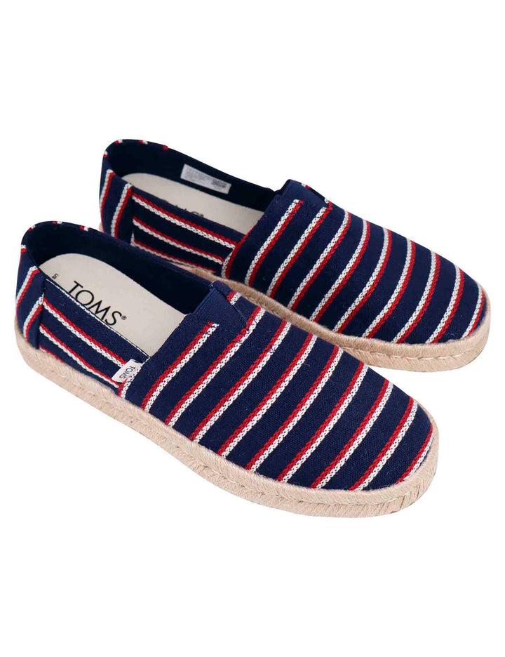 Spatarella Espadrillas Uomo In Tela Blu Con Suola In Corda