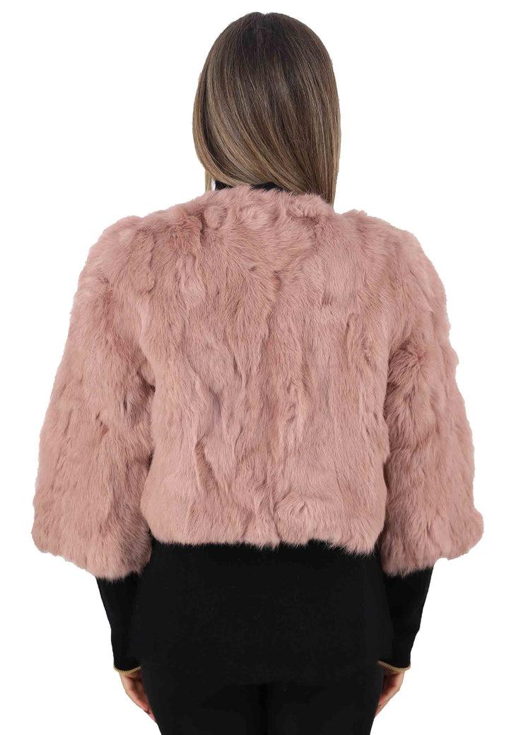 Spatarella Giacche Donna In Lapin Cipria A Girocollo