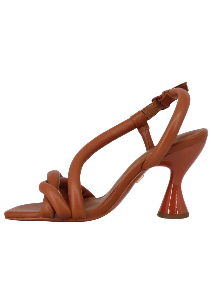 Spatarella Gioia Sandali Donna In Pelle Cuoio Con Cinturino Posteriore E Tacco Alto