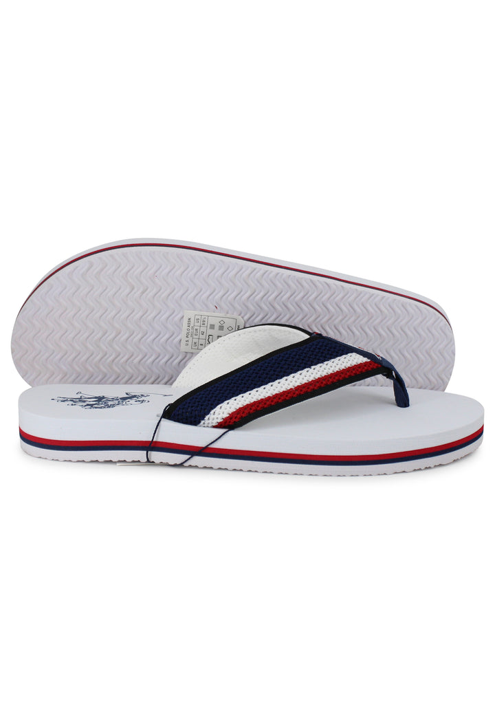 Spatarella Infradito Uomo In Tessuto Bianco Con Suola In Gomma Leggera