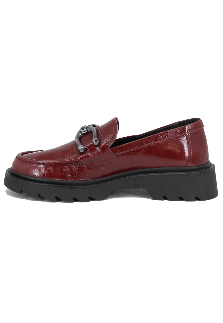 Spatarella Mocassini Donna In Vernice Bordeaux Con Morsetto