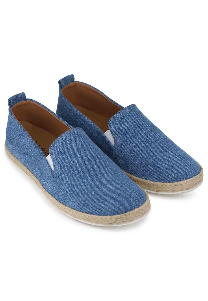 Spatarella Mocassini Espadrillas Uomo In Canvas Blu Denim