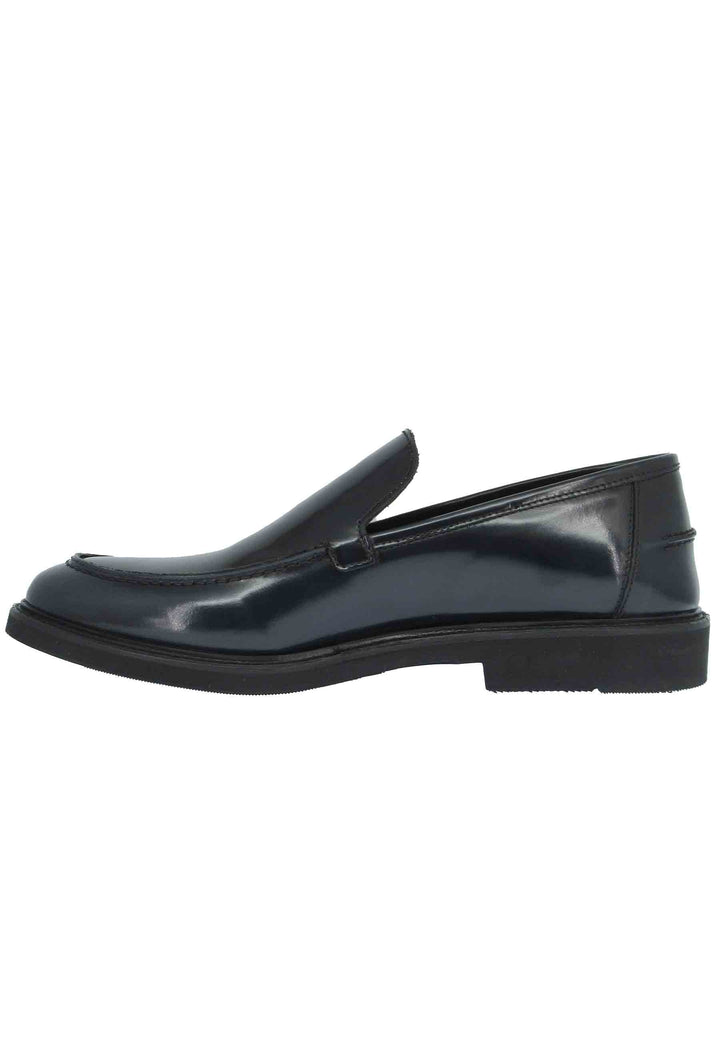 Spatarella Mocassini Uomo In Pelle Blu Lucida Con Suola In Gomma Ultra Light