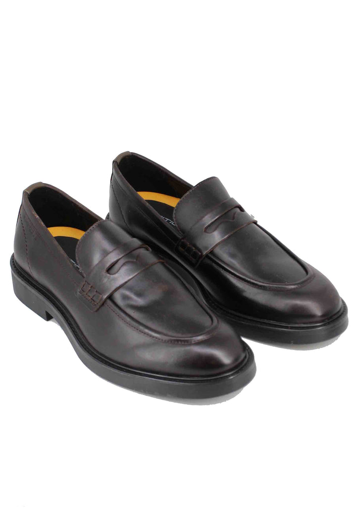 Spatarella Mocassini Uomo In Pelle Marrone Con Suola In Gomma