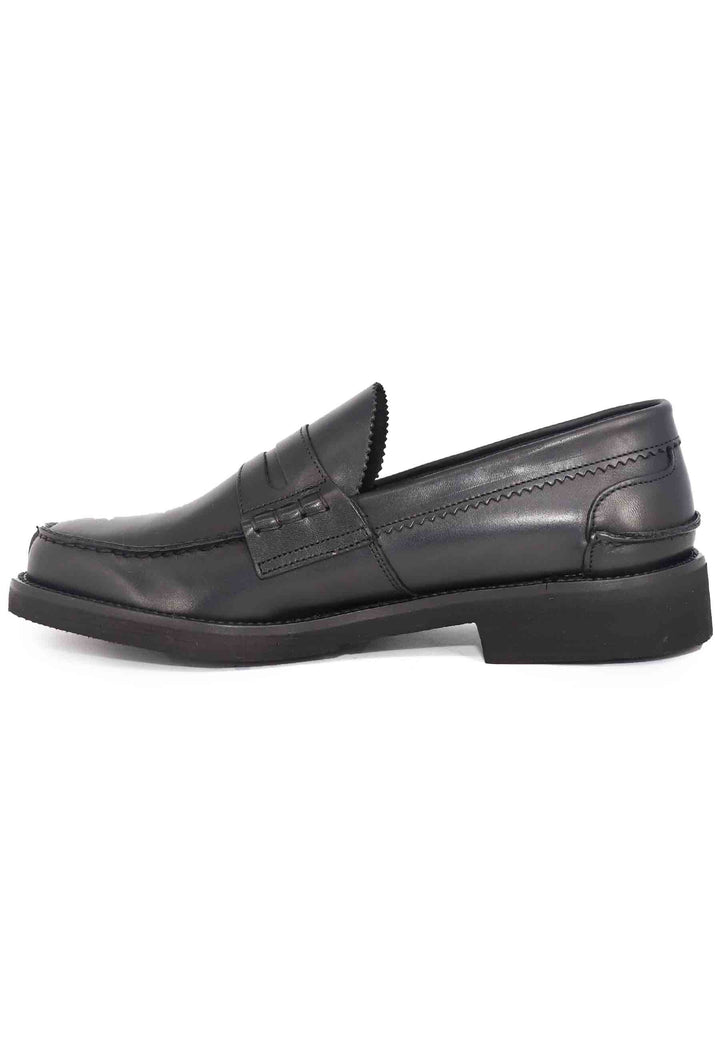 Spatarella Mocassini Uomo In Pelle Nera Con Suola In Gomma Extra Light