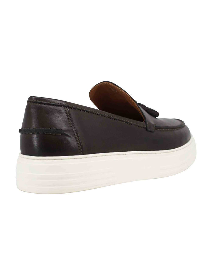 Spatarella Mocassini Uomo In Pelle Testa Di Moro Con Suola In Gomma