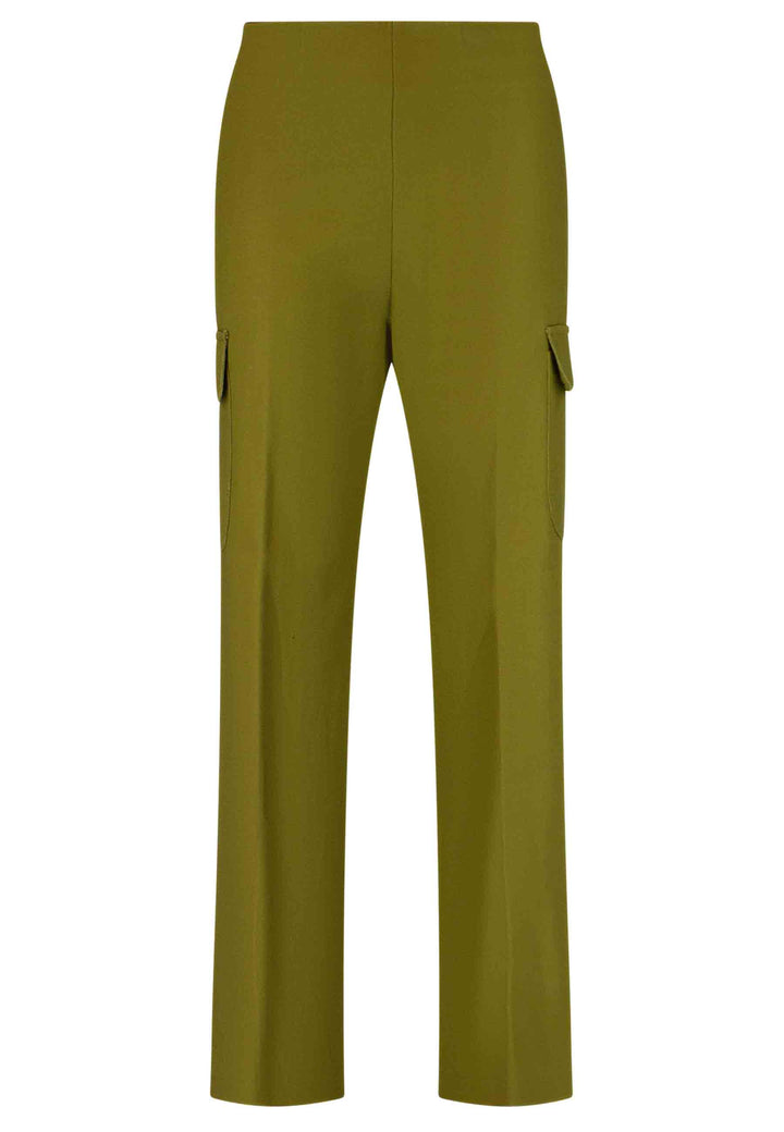 Spatarella Pantaloni Cargo Donna In Cotone Verde Con Tasche Laterali