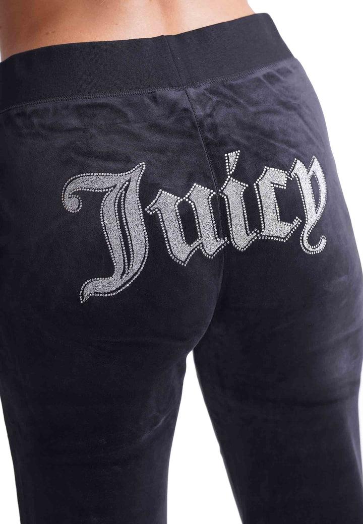 Spatarella Pantaloni Donna Diamond In Velluto Nero Con Strass