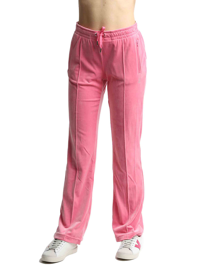 Spatarella Pantaloni Tuta Donna Tina In Tessuto Rosa Con Strass