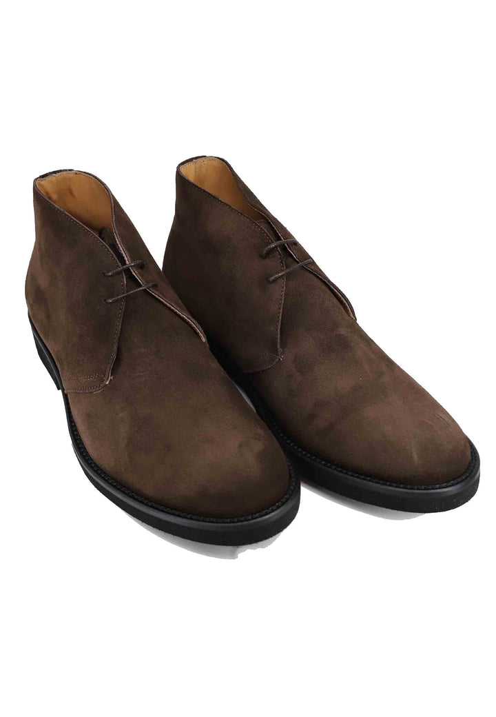 Spatarella Polacchine Uomo In Camoscio Testa Di Moro Con Suola In Gomma Ultra Leggera