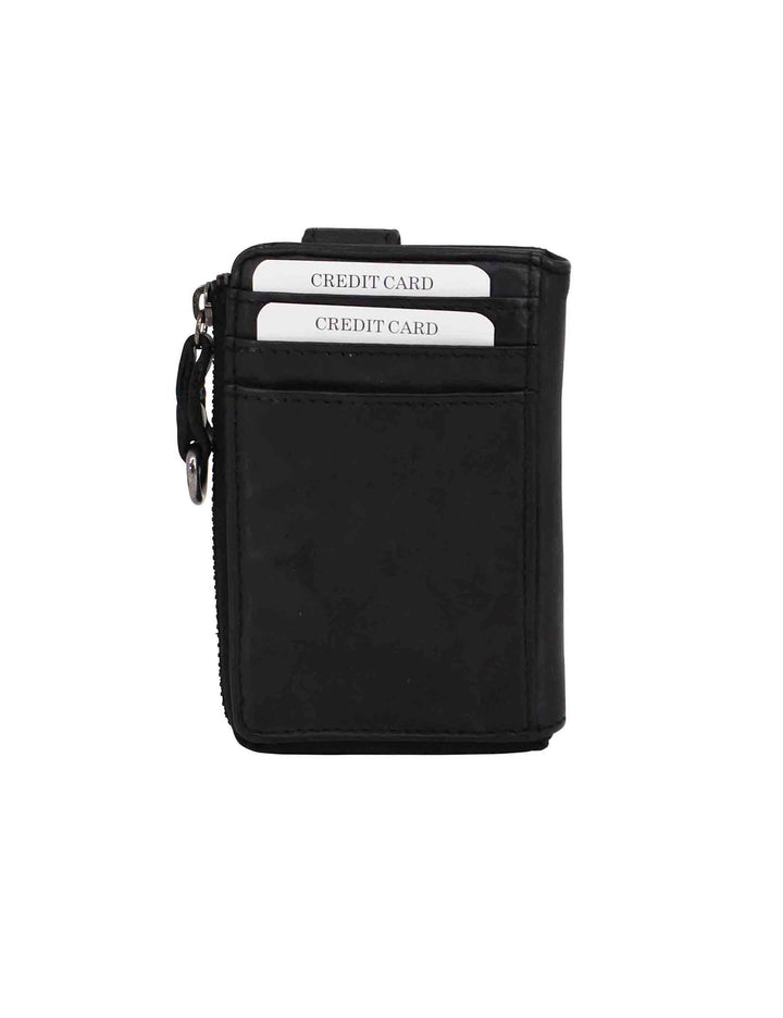 Spatarella Portacarte Uomo Con Zip In Pelle Vintage Nero