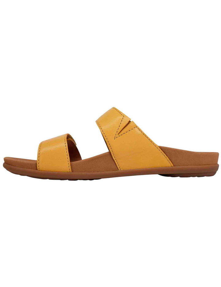 Spatarella Sandali Bassi Donna In Pelle Gialla Con Fibbia Laterale