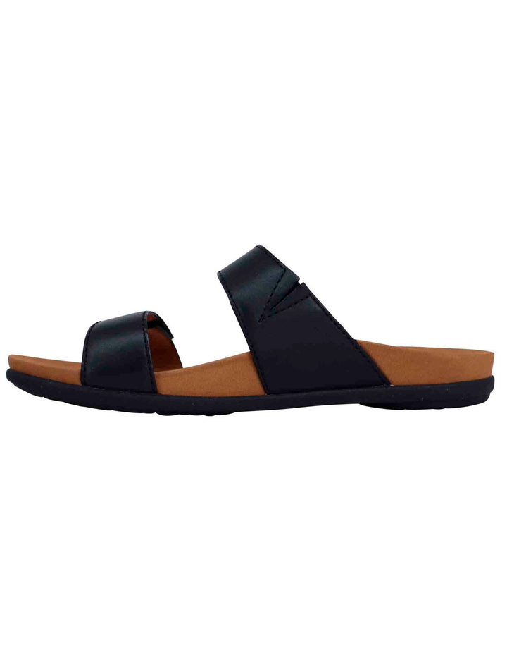 Spatarella Sandali Bassi Donna In Pelle Nera Con Fibbia Laterale