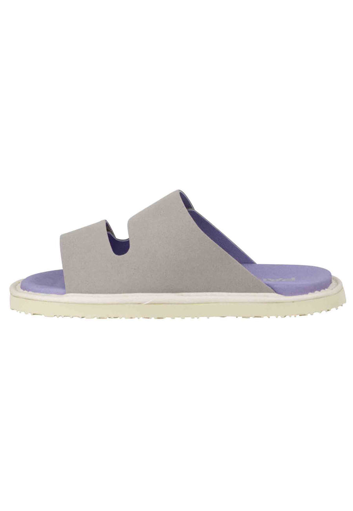 Spatarella Sandali Donna A Doppia Fascia In Tessuto Grigio Fondo Gomma 0009V001
