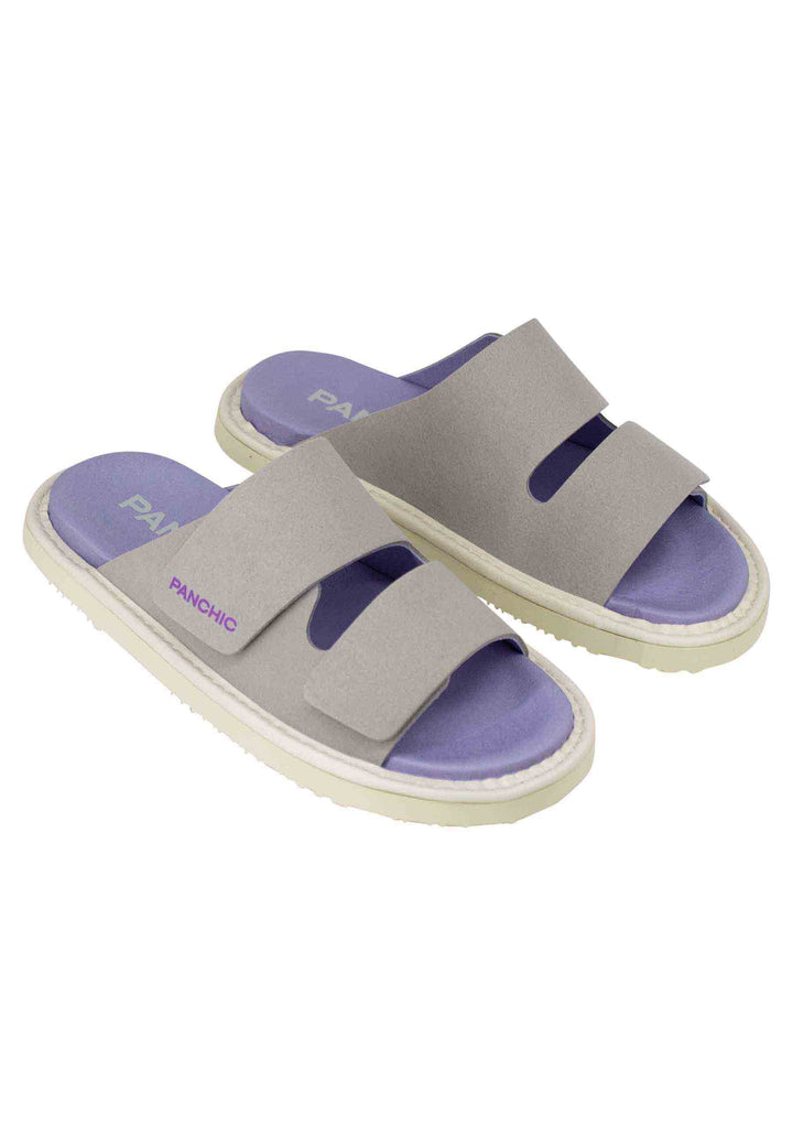 Spatarella Sandali Donna A Doppia Fascia In Tessuto Grigio Fondo Gomma 0009V001
