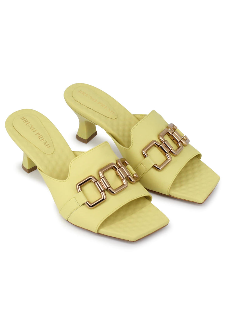 Spatarella Sandali Donna Clet Gapo In Pelle Gialla Con Morsetto