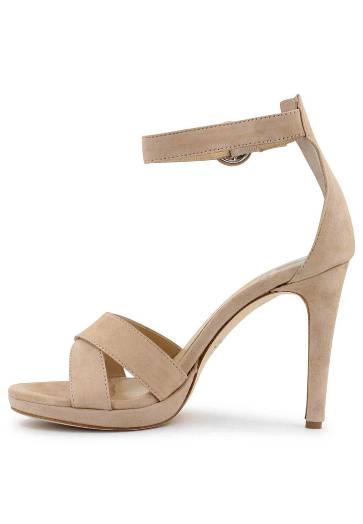 Spatarella Sandali Donna In Camoscio Nude Con Tacco Alto E Cinturino Alla Caviglia