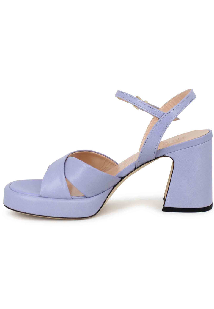 Spatarella Sandali Donna In Pelle Glicine Con Tacco Alto E Cinturino Alla Caviglia