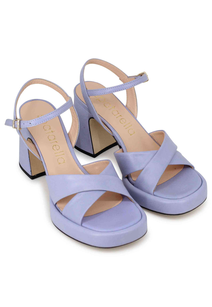 Spatarella Sandali Donna In Pelle Glicine Con Tacco Alto E Cinturino Alla Caviglia