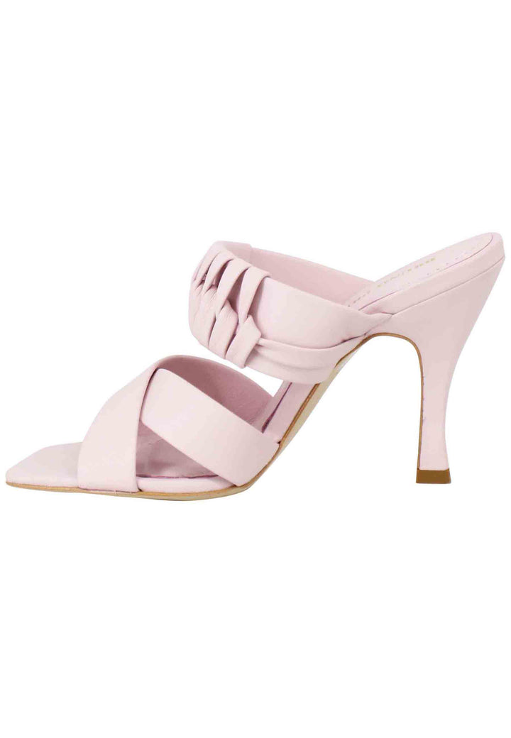 Spatarella Sandali Donna In Pelle Glicine Con Tacco Alto E Punta Quadra