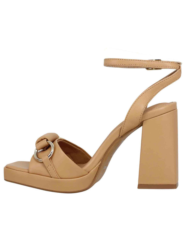 Spatarella Sandali Donna In Pelle Naturale Con Cinturino Alla Caviglia Tacco Alto E Plateau