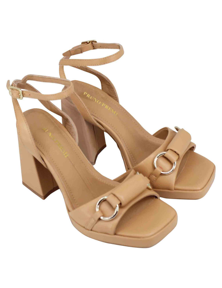 Spatarella Sandali Donna In Pelle Naturale Con Cinturino Alla Caviglia Tacco Alto E Plateau