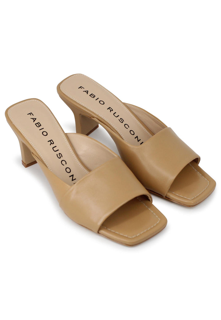 Spatarella Sandali Donna In Pelle Naturale Con Punta Quadra