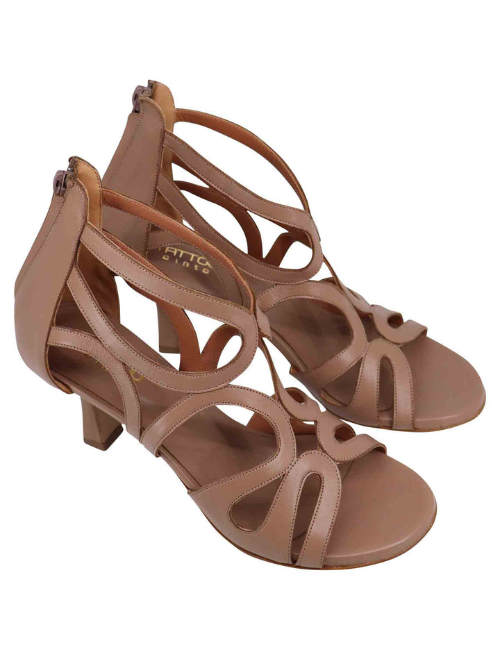 Spatarella Sandali Donna In Pelle Naturale Con Tallone Chiuso E Punta Tonda