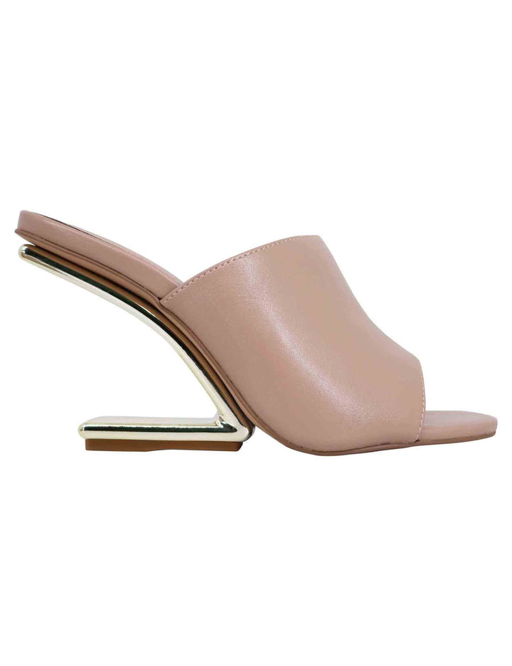 Spatarella Sandali Donna In Pelle Nude Con Tacco Zeppa Alto