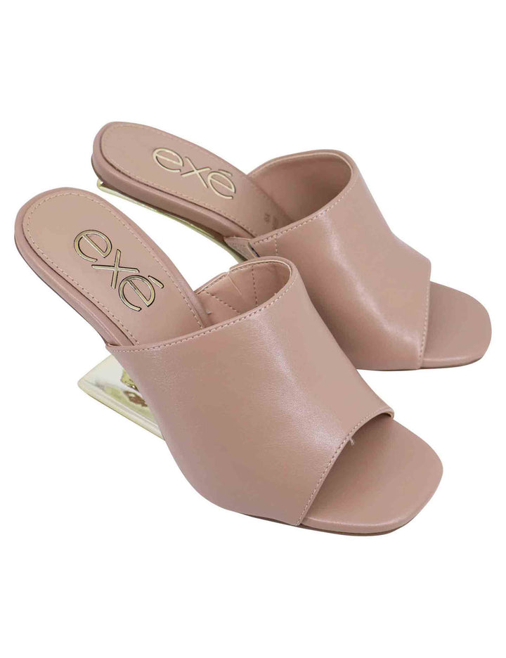 Spatarella Sandali Donna In Pelle Nude Con Tacco Zeppa Alto
