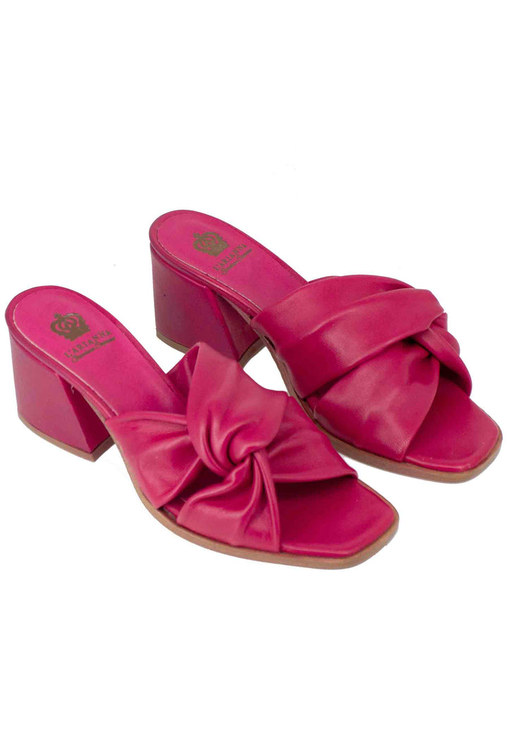 Spatarella Sandali Donna In Pelle Rossa Con Incrocio Senza Cinturino