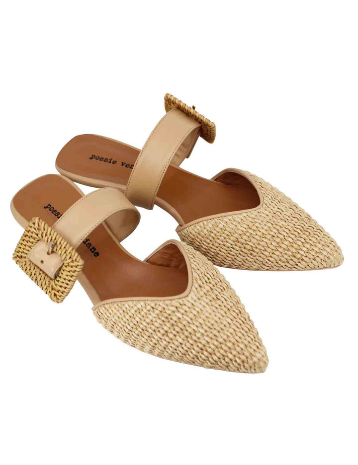 Spatarella Sandali Donna In Rafia Naturale Con Cinturino E Fibbia