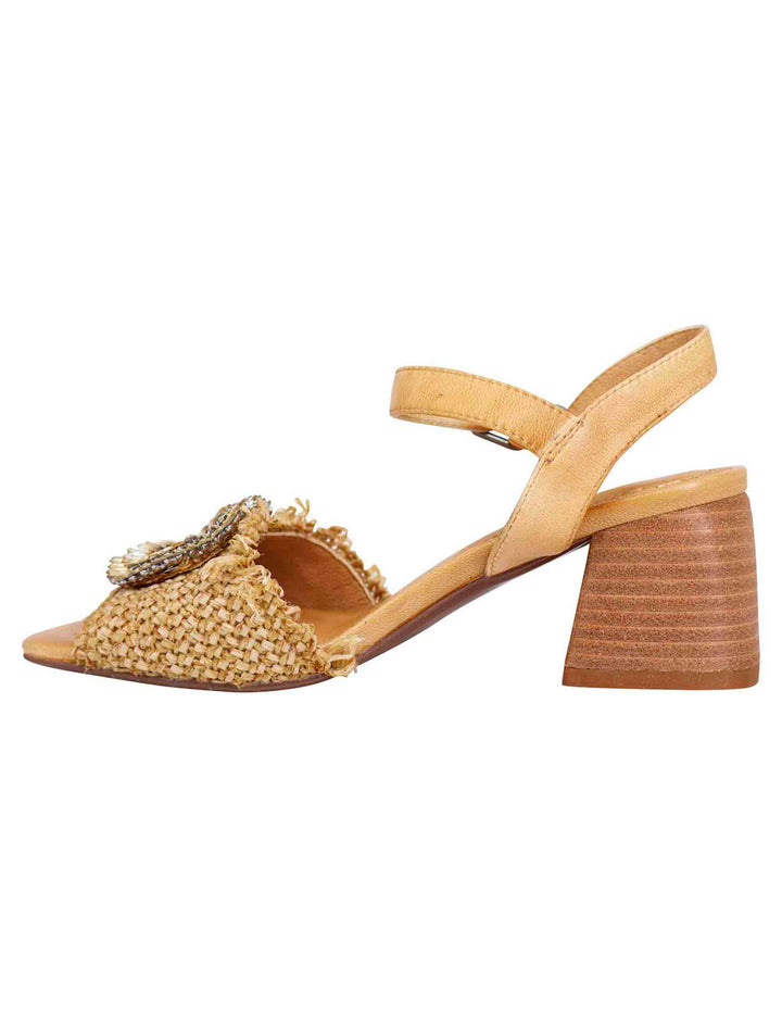 Spatarella Sandali Donna In Rafia Naturale Con Strass E Cinturino Alla Caviglia