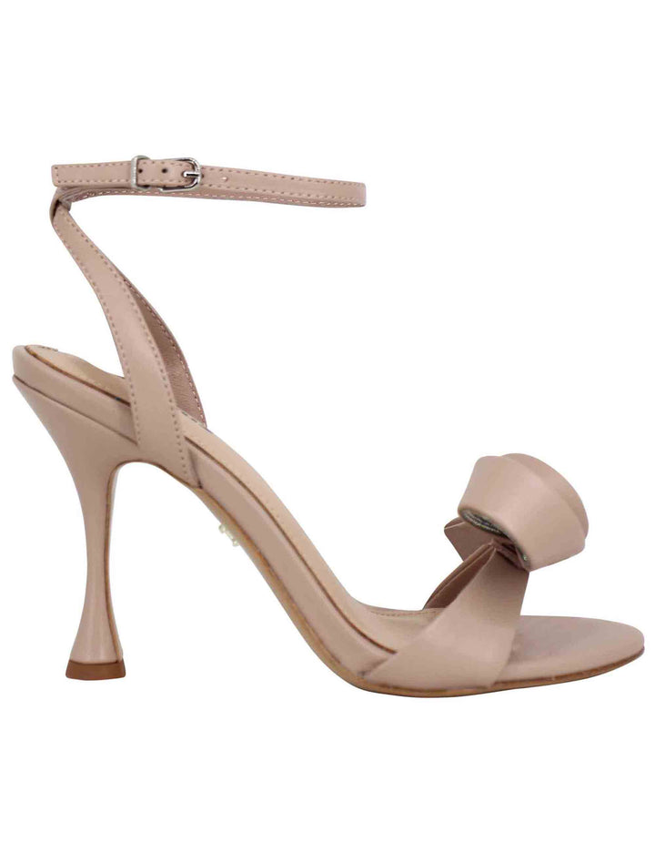 Spatarella Sandali donna in vernice nude con fiocco di strass tacco alto e cinturino alla caviglia Ruth