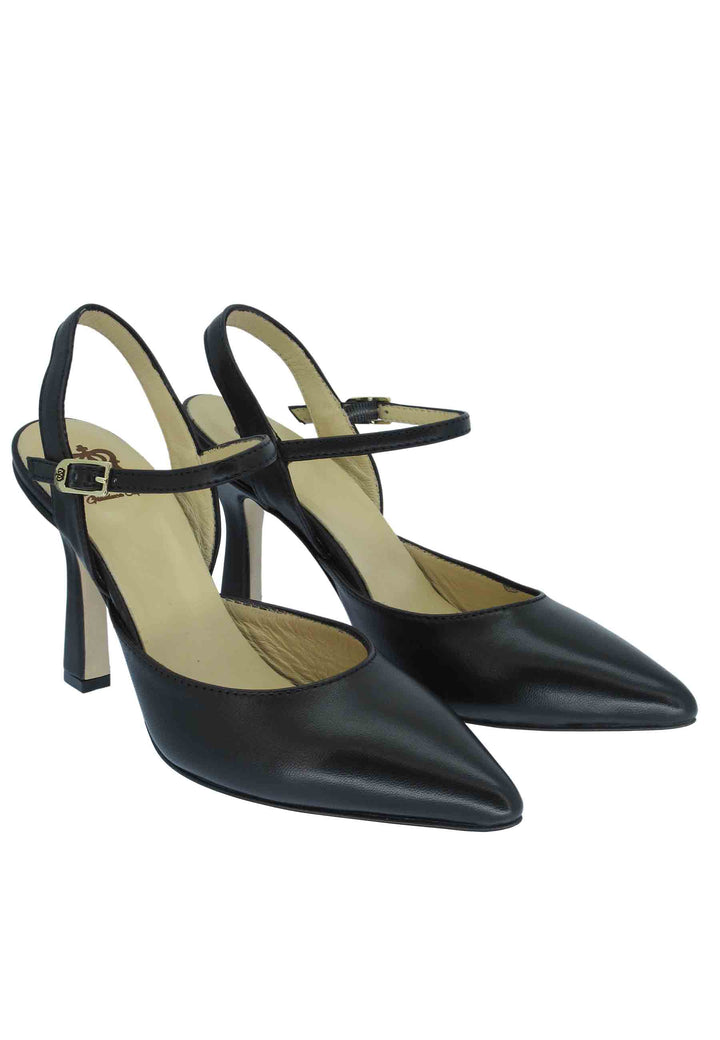 Spatarella Sandali Donna Pelle Nera Tacco Alto Con Cinturini