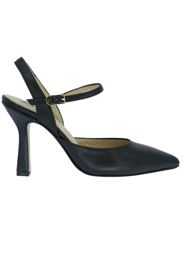 Spatarella Sandali donna pelle nera tacco alto con cinturini