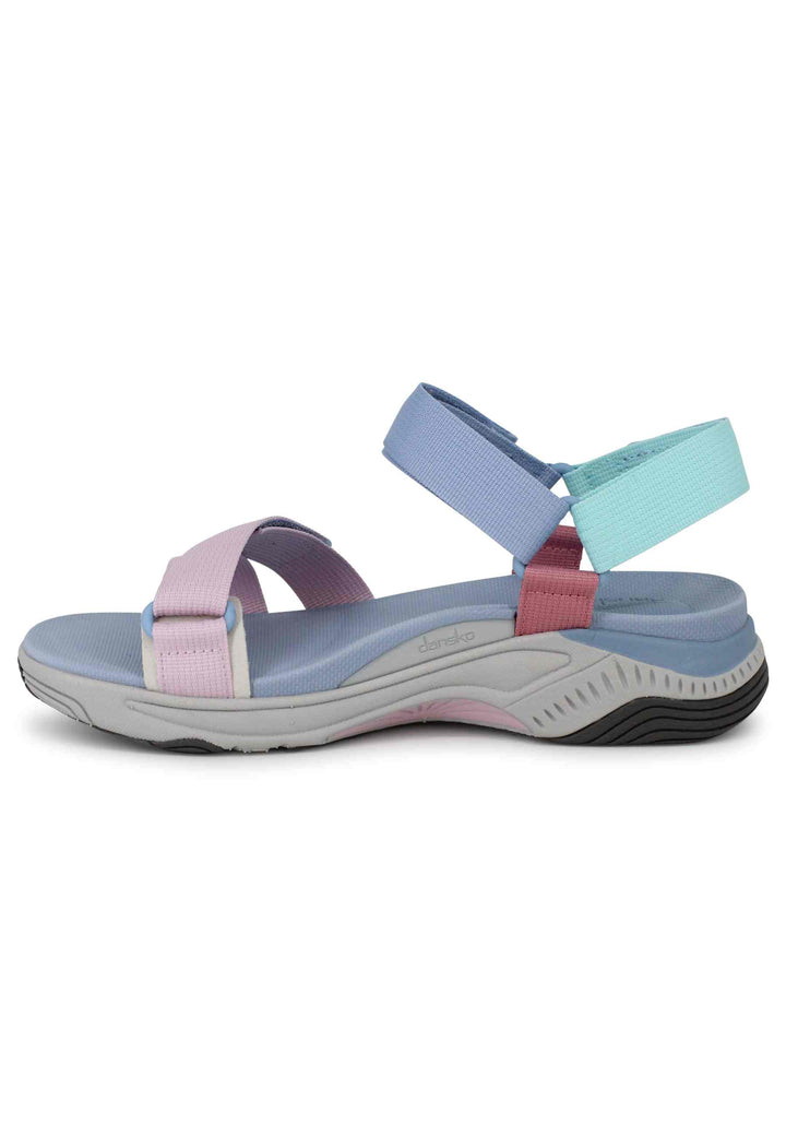 Spatarella Sandali Donna Racquel In Tessuto Celelste Con Zeppa In Gomma