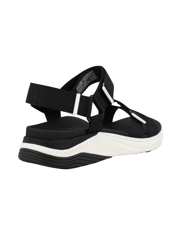 Spatarella Sandali Donna Racquel In Tessuto Nero Con Zeppa In Gomma