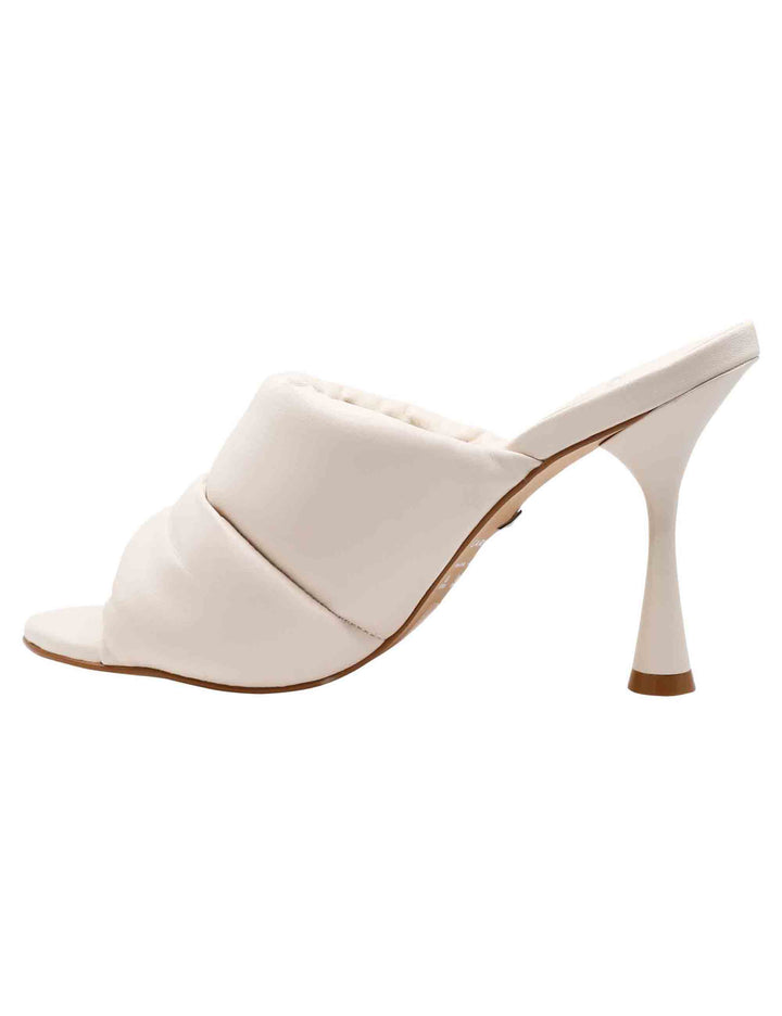 Spatarella Sandali Donna Scalzati In Pelle Off White Con Tacco Alto