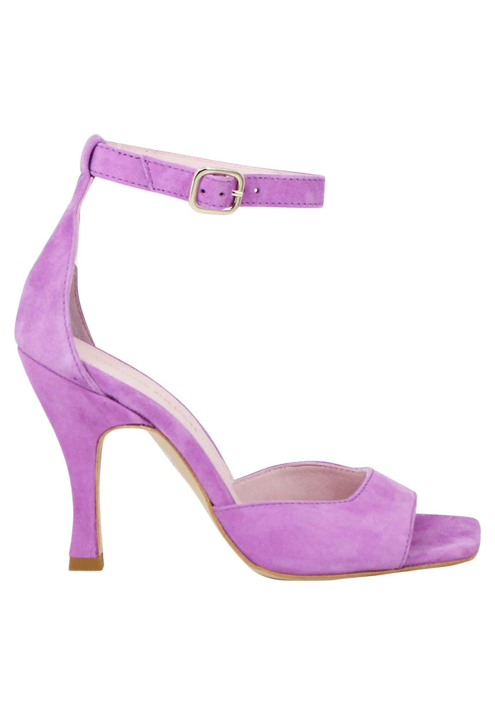 Spatarella Sandali Donna Soly Lea In Camoscio Glicine Con Cinturino Alla Caviglia