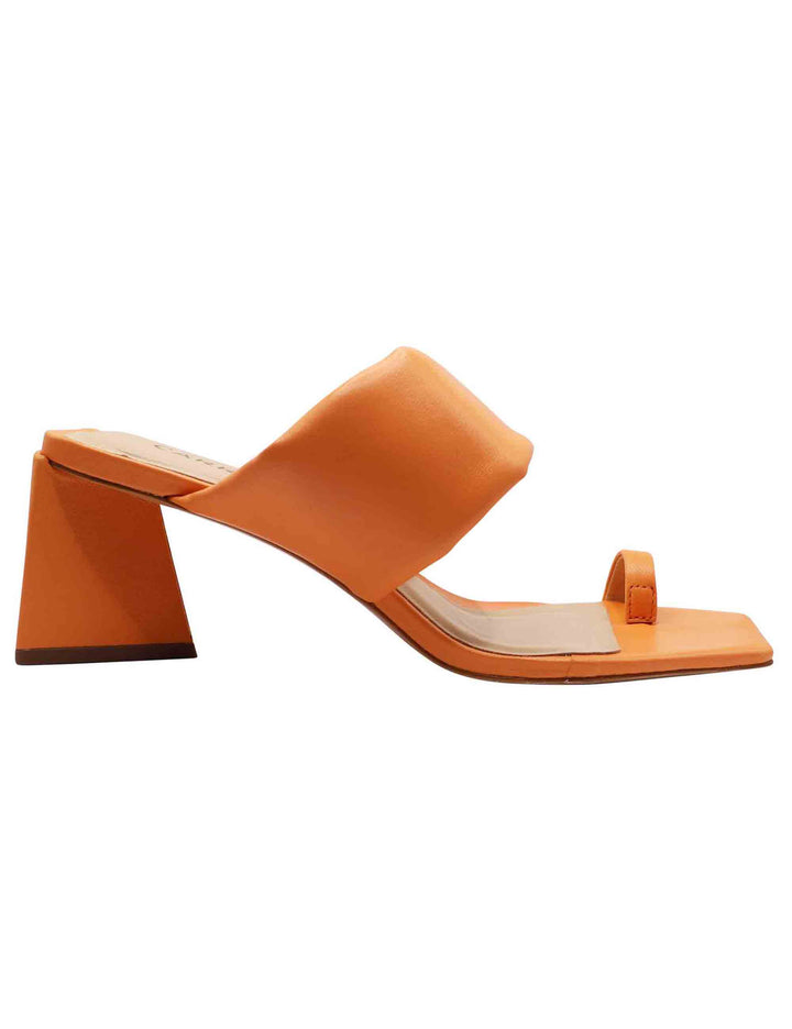 Spatarella Sandali Infradito Donna In Pelle Arancio Con Fascia E Punta Quadra