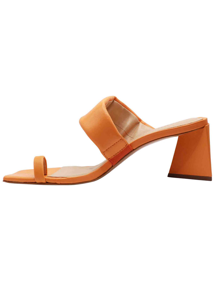 Spatarella Sandali Infradito Donna In Pelle Arancio Con Fascia E Punta Quadra