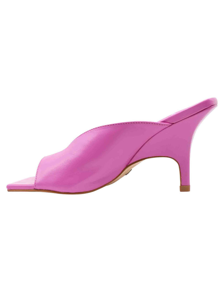 Spatarella Sandali Scalzati Donna In Pelle Glicine Con Punta Quadra E Tacco Alto Zeppa