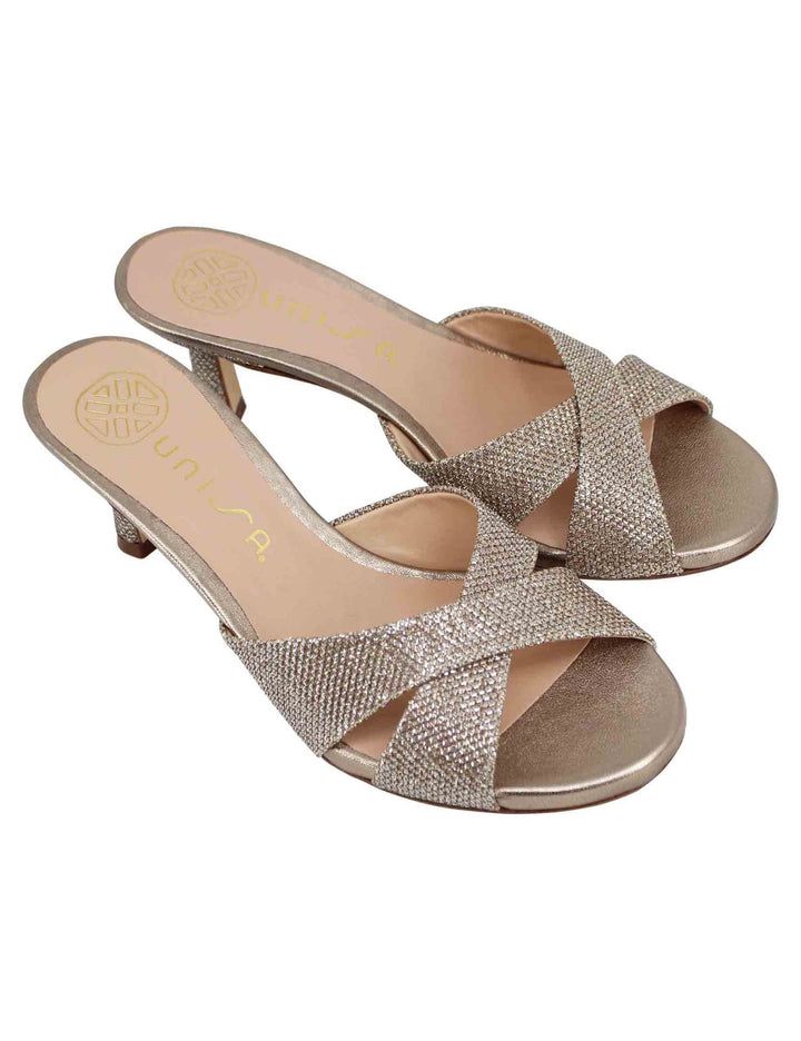 Spatarella Sandali Scalzati Donna In Tessuto Glitter Bronzo