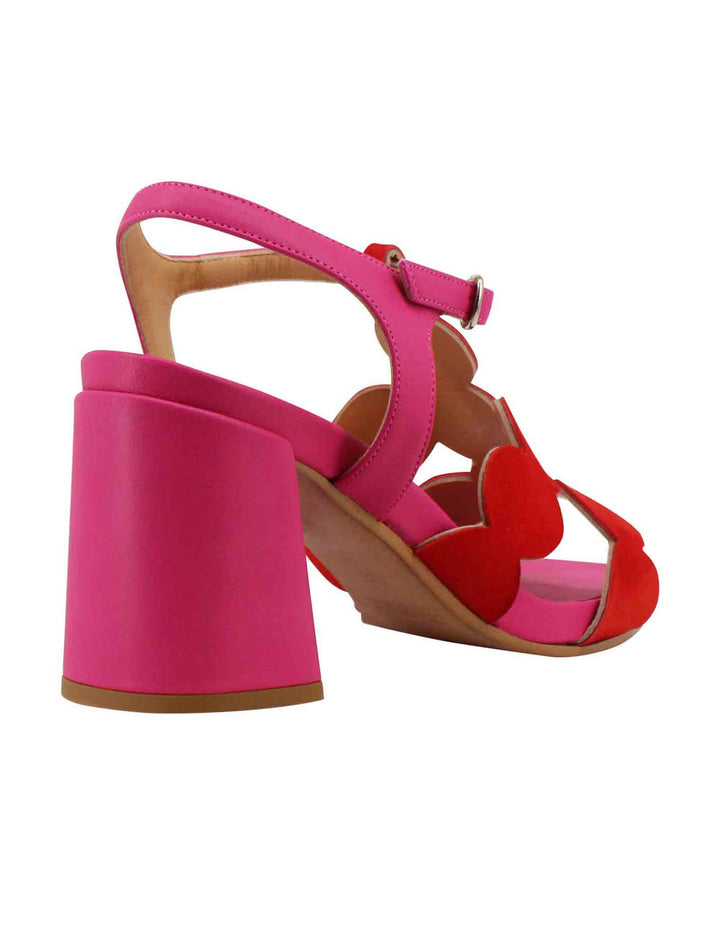 Spatarella Sandali Slingback Donna In Camoscio Fuxia Con Tacco Alto