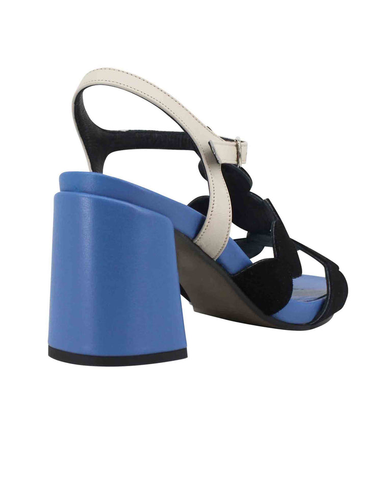 Spatarella Sandali Slingback Donna In Camoscio Nero Con Tacco Alto