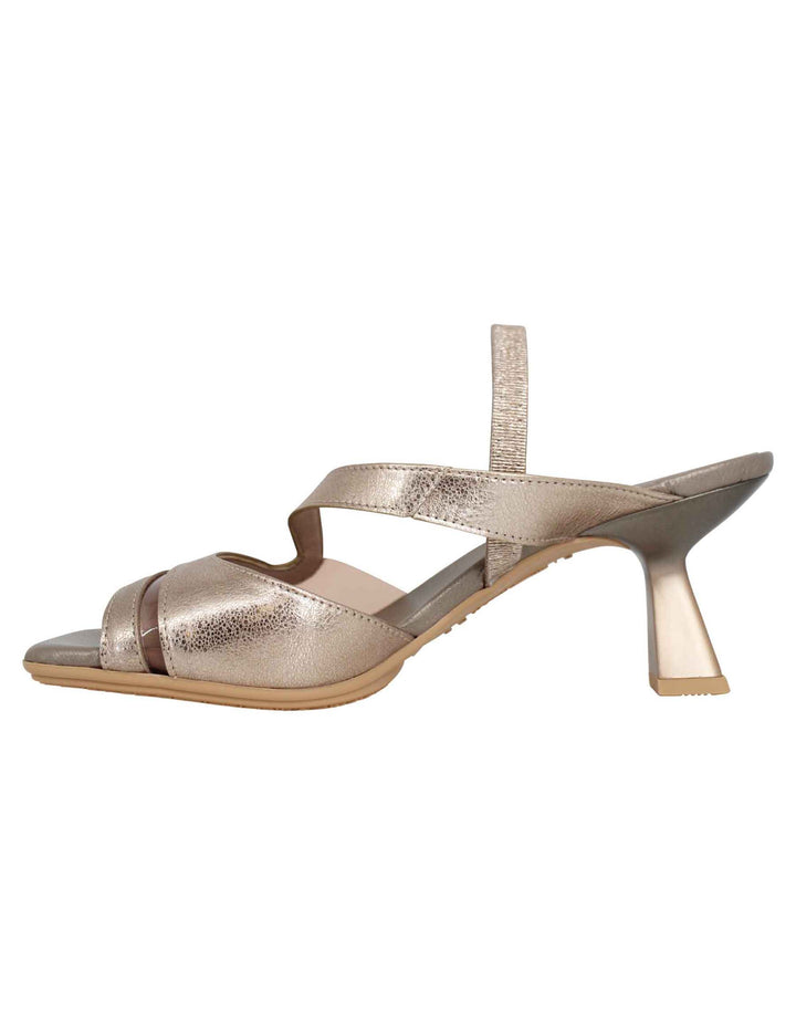Spatarella Sandali Slingback Donna In Pelle Bronzo Con Punta Quadra