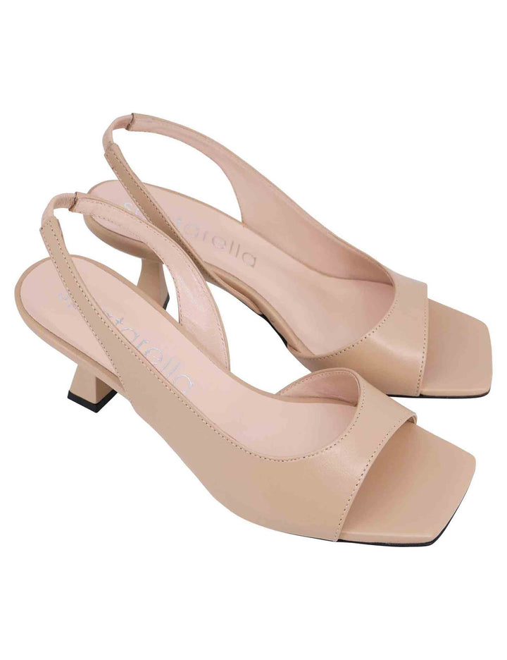 Spatarella Sandali Slingback Donna In Pelle Cipra Con Punta Quadra