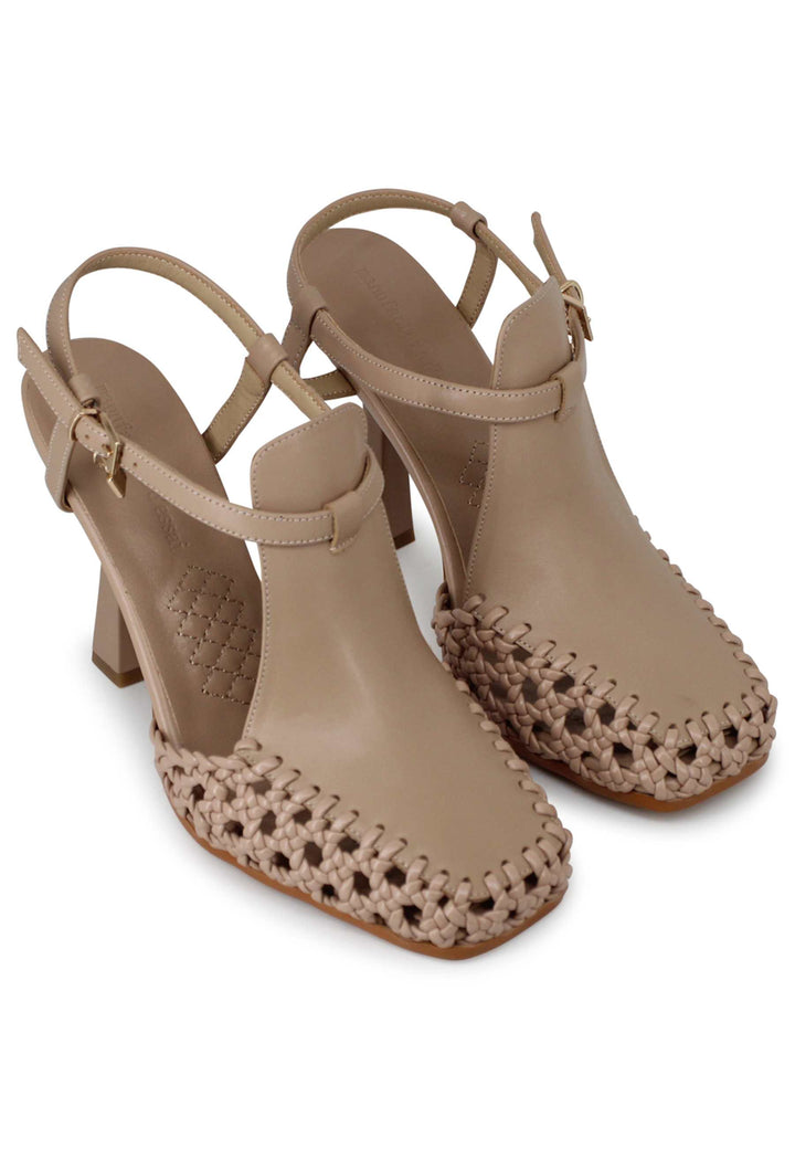Spatarella Sandali Slingback Donna In Pelle Naturale Con Tacco Alto